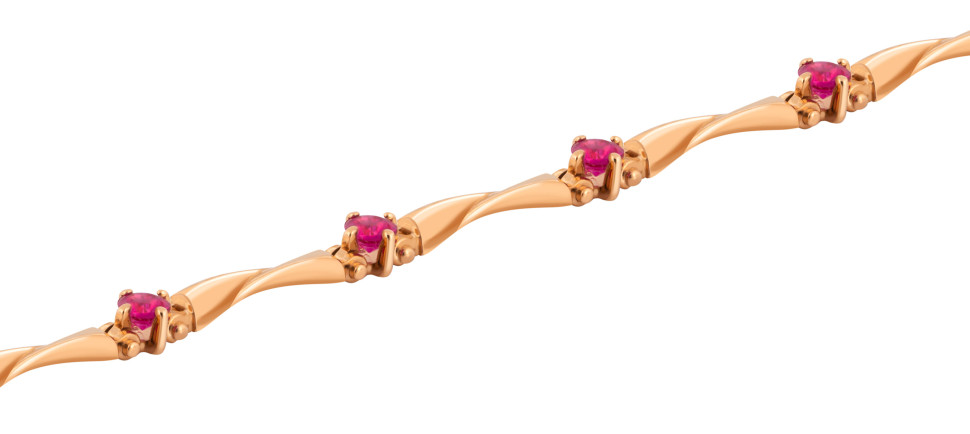 Браслет из красного золота с рубинами (032468)