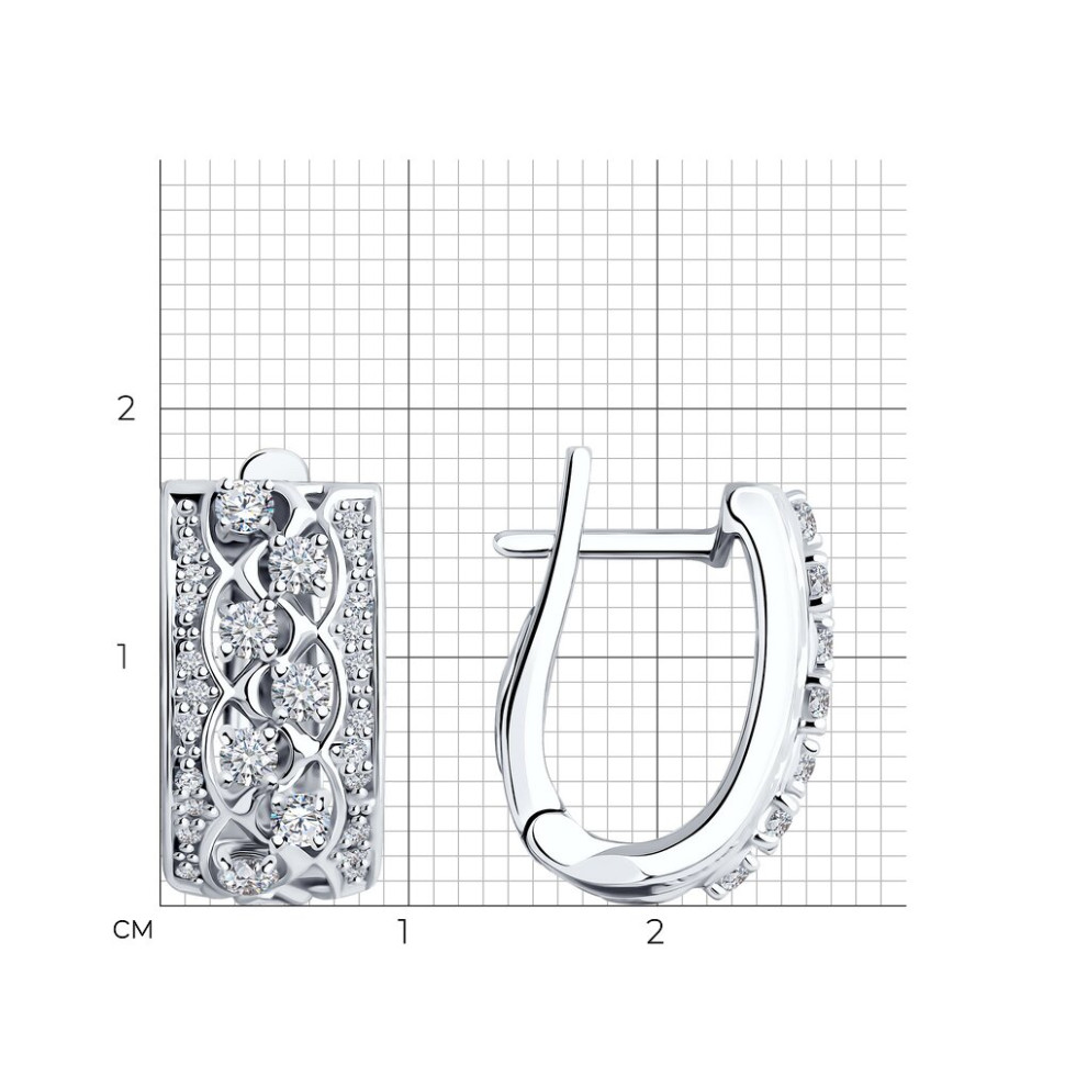 Серьги из белого золота с бриллиантами (053634)