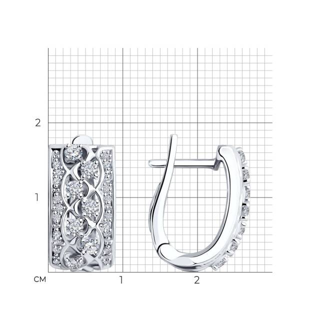 Серьги из белого золота с бриллиантами (053634)