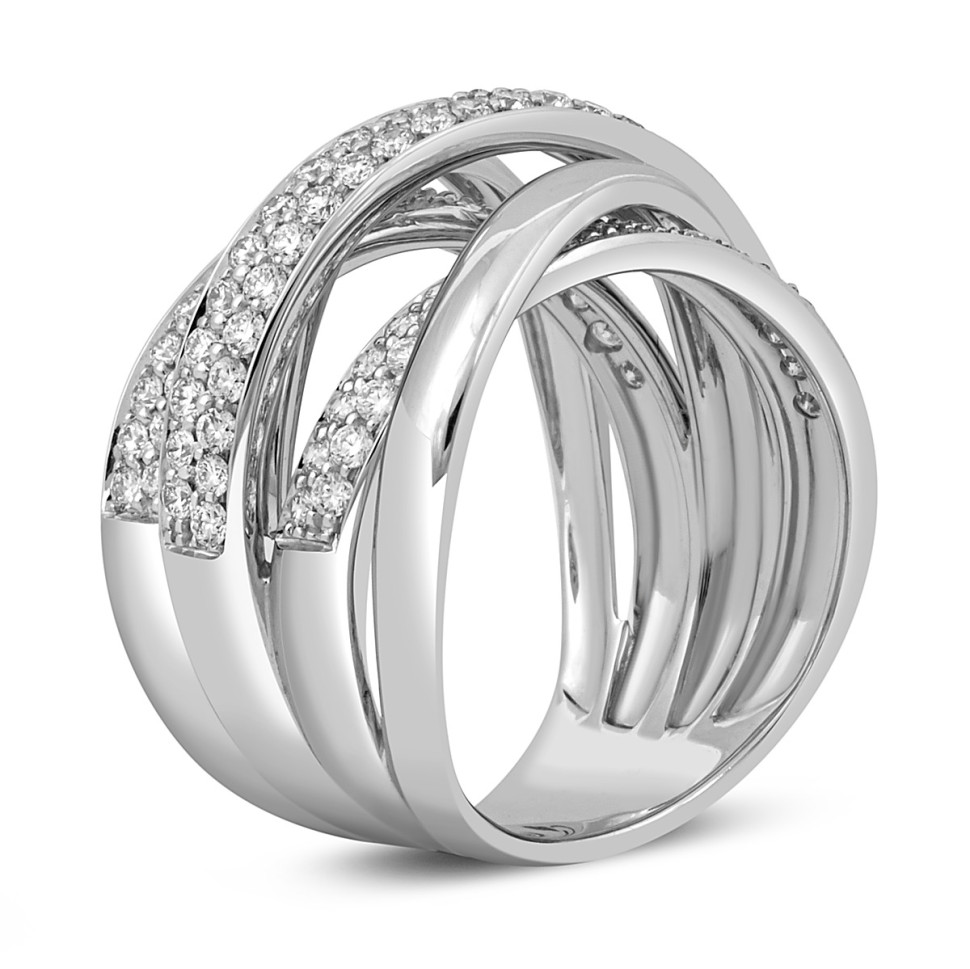 Кольцо из белого золота с бриллиантами 