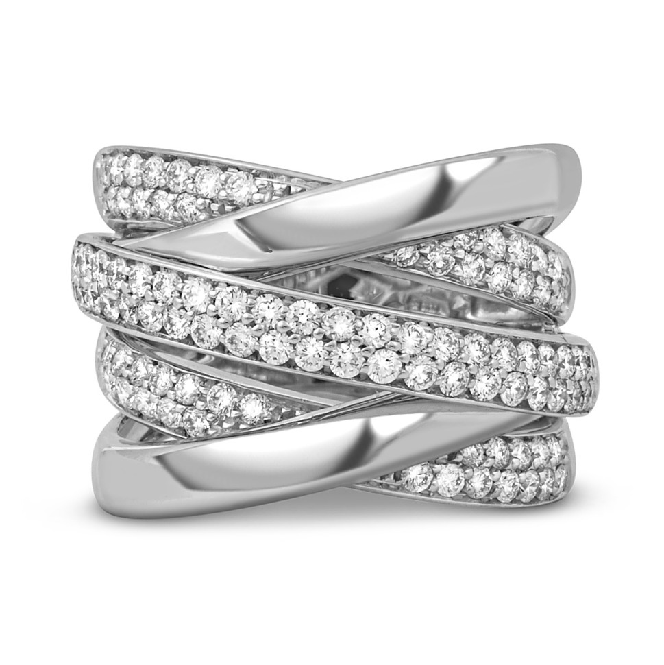 Кольцо из белого золота с бриллиантами 