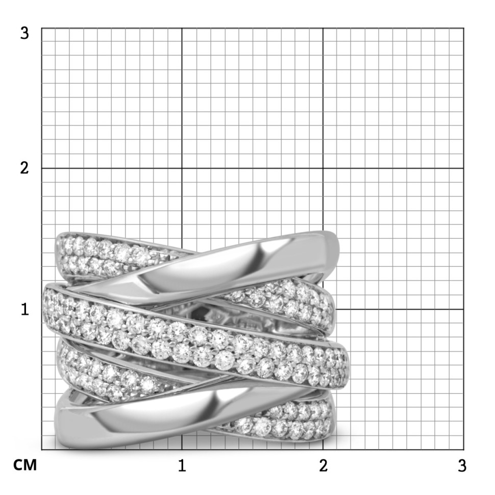 Кольцо из белого золота с бриллиантами 