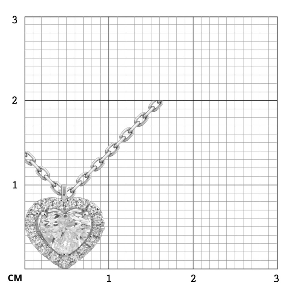 Колье из белого золота с бриллиантами Сердце (054384)