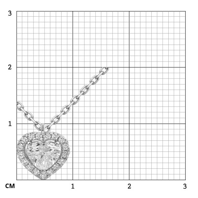 Колье из белого золота с бриллиантами "Сердце" (054384)
