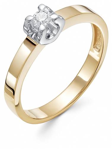 Помолвочное кольцо из комбинированного золота с бриллиантом 18.5