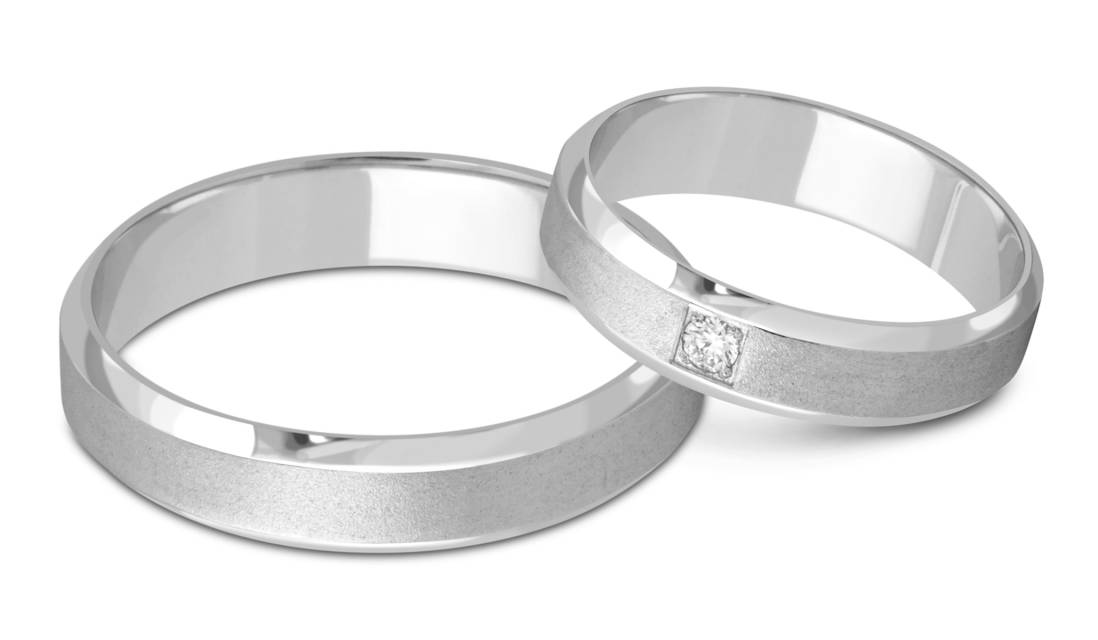 Обручальное кольцо из белого золота (041103)