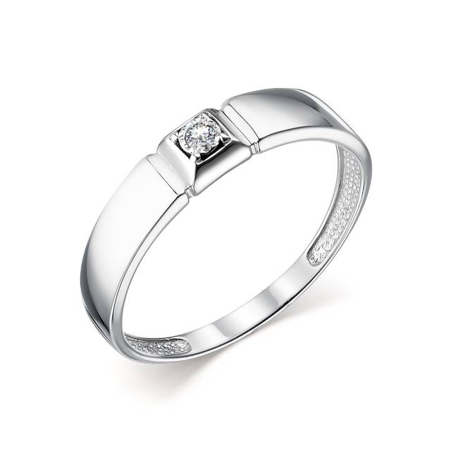 Помолвочное кольцо из белого золота с бриллиантом (044318)