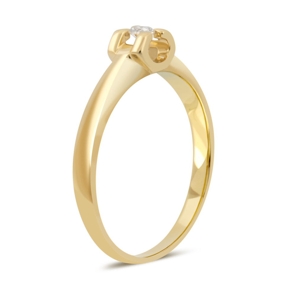 Помолвочное кольцо из жёлтого золота с бриллиантом (041388)