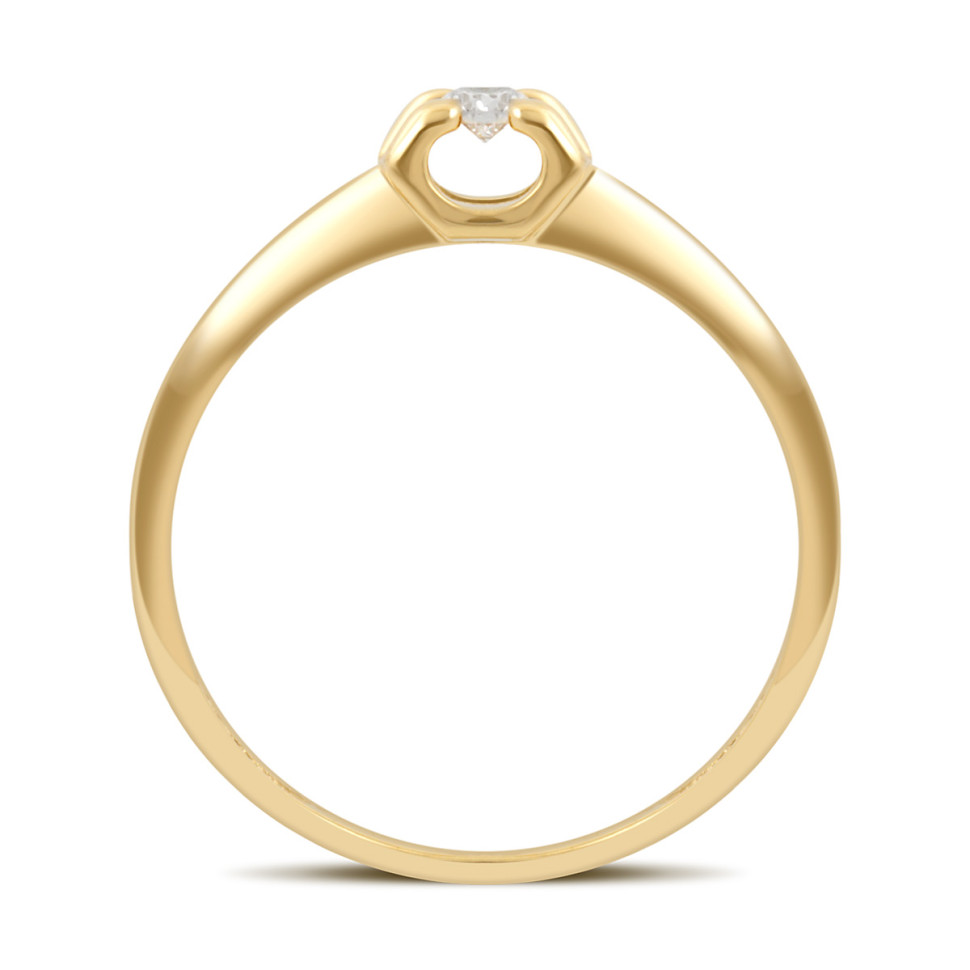Помолвочное кольцо из жёлтого золота с бриллиантом (041388)