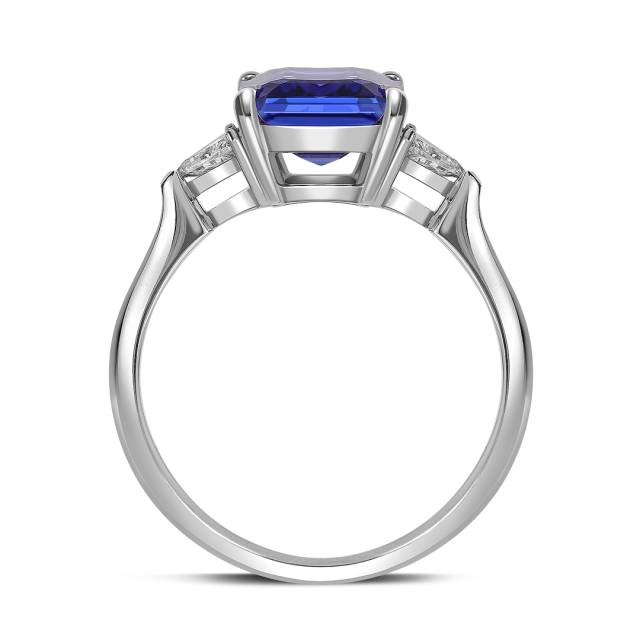 Кольцо из белого золота с бриллиантами и танзанитом (061560)