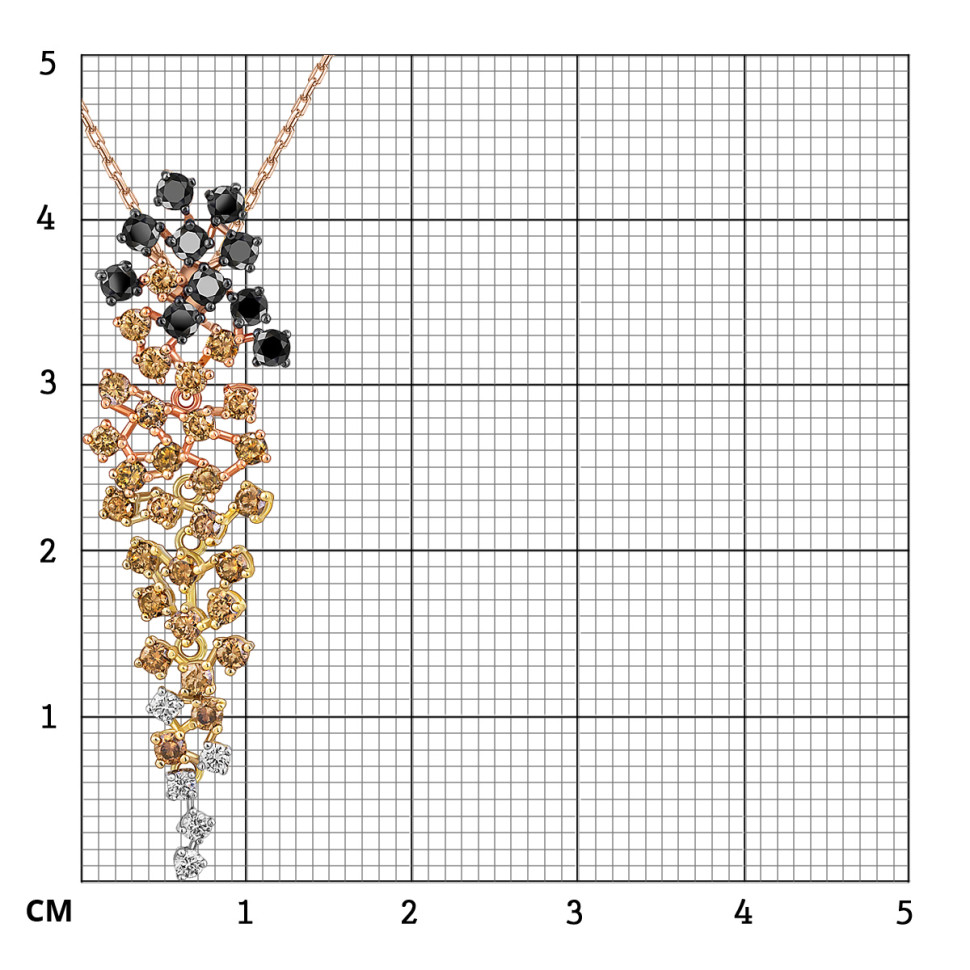 Колье из комбинированного золота с бриллиантами (054292)