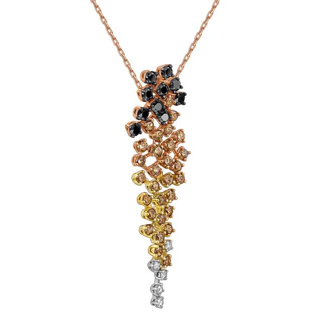 Колье из комбинированного золота с бриллиантами (054292)