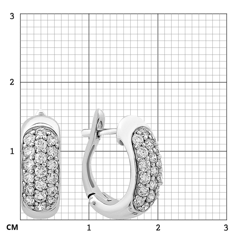 Серьги из белого золота с бриллиантами (012808)