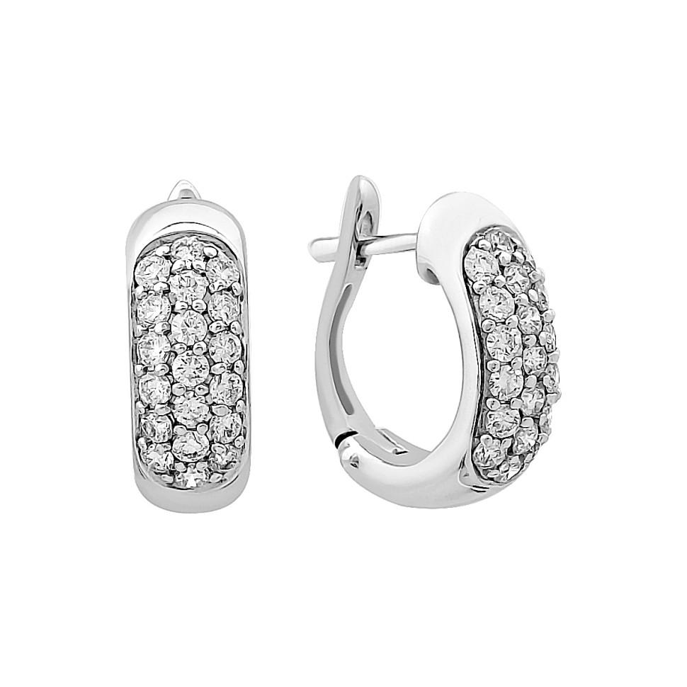 Серьги из белого золота с бриллиантами (012808)