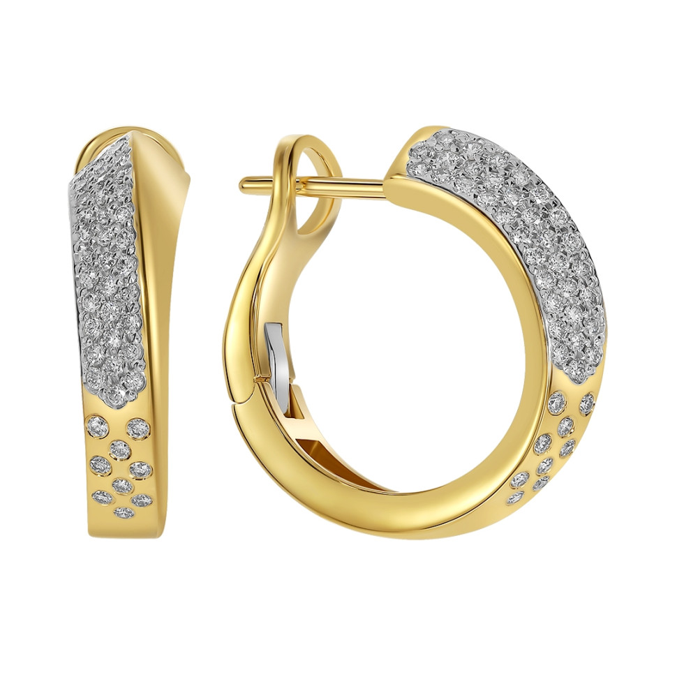 Серьги из жёлтого золота с бриллиантами (061057)