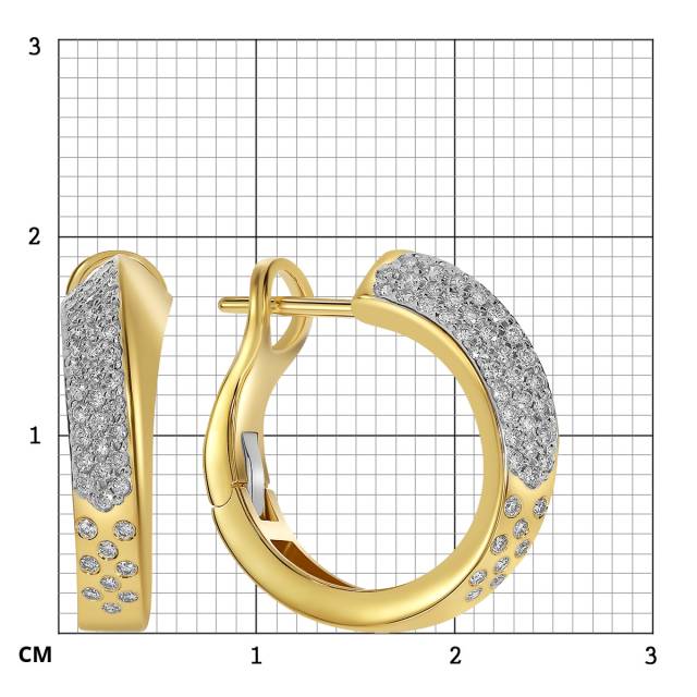 Серьги из жёлтого золота с бриллиантами (061057)