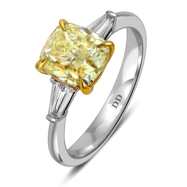 Помолвочное кольцо из комбинированного золота с бриллиантами (062762)