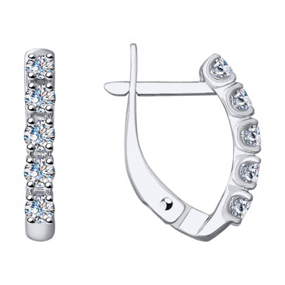 Серьги из белого золота с бриллиантами (035472)