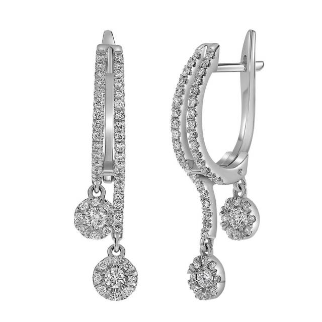 Серьги из белого золота с бриллиантами (063743)