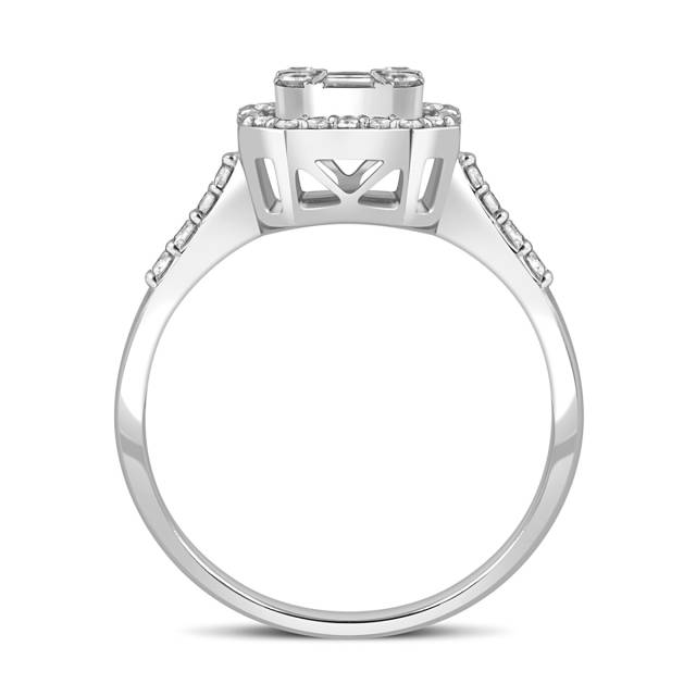 Кольцо из белого золота с бриллиантами (043935)