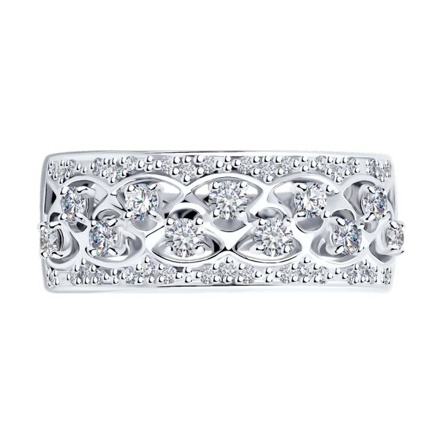 Кольцо из белого золота с бриллиантами (052783)