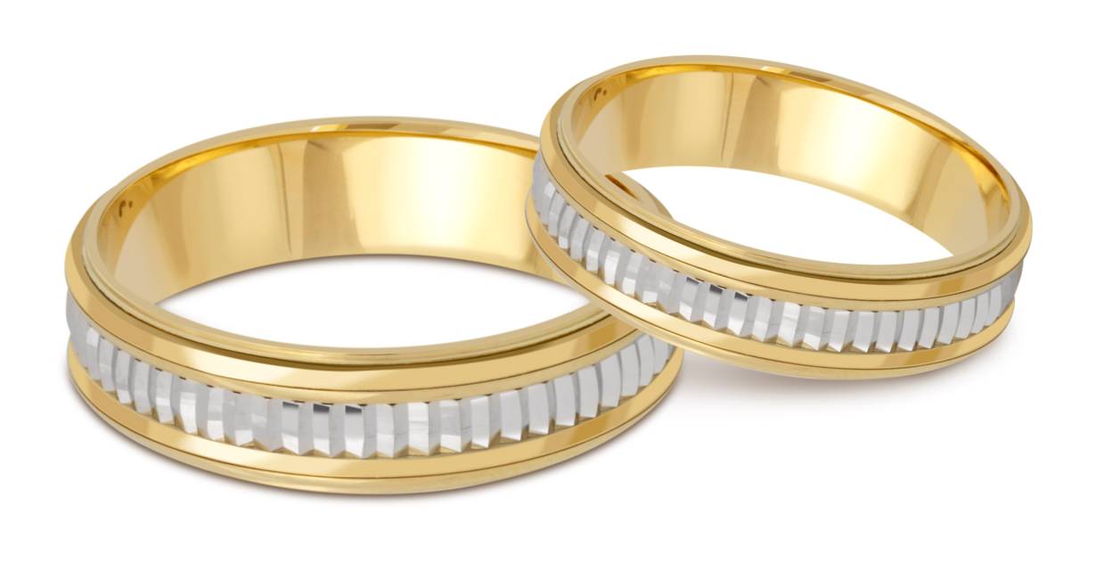 Обручальное кольцо из комбинированного золота (040975)