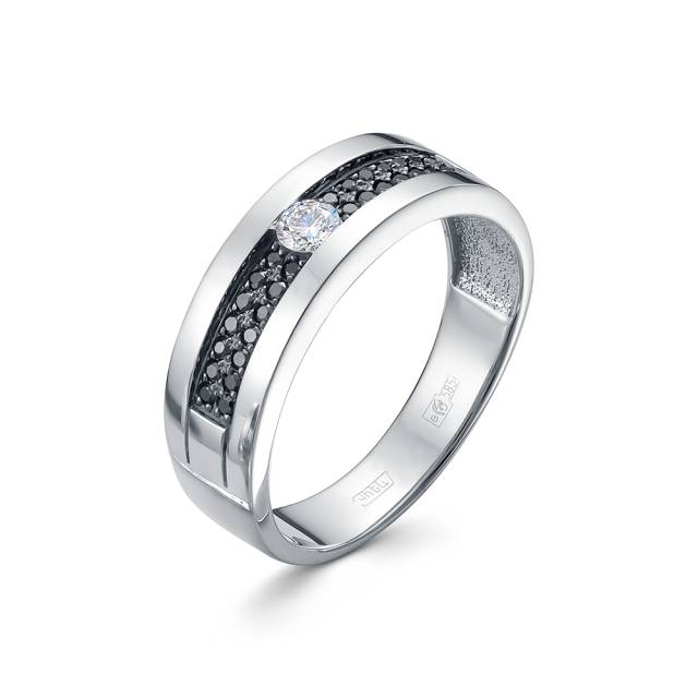 Кольцо из белого золота с бриллиантами (047503)