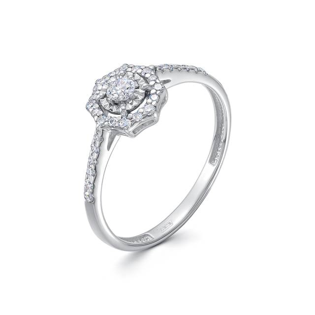 Кольцо из белого золота с бриллиантами (061271)