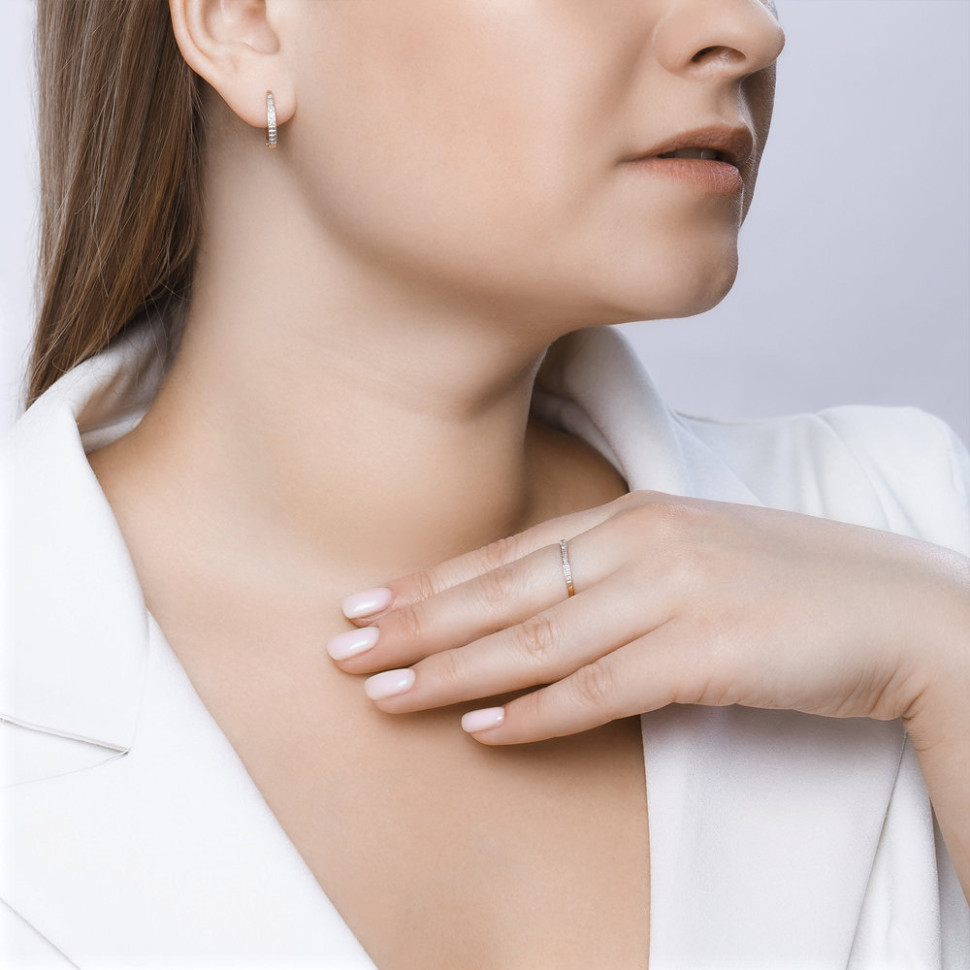 Кольцо из комбинированного золота с бриллиантами (046251)