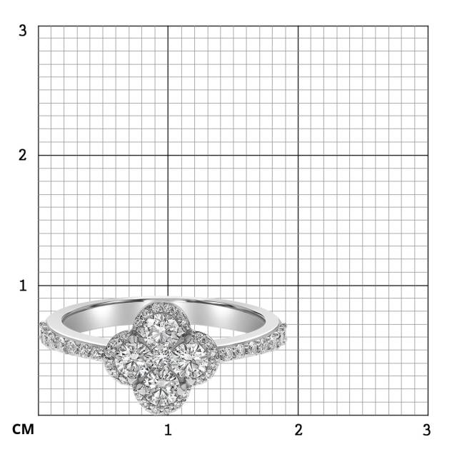 Кольцо из белого золота с бриллиантами (060997)