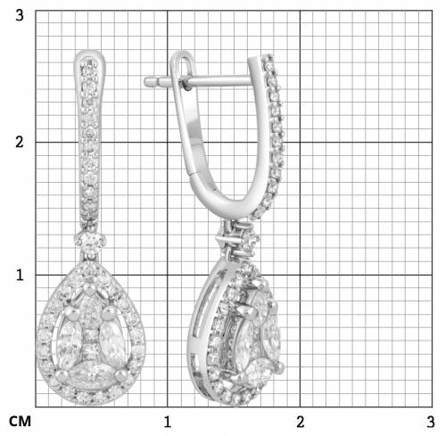 Серьги из белого золота с бриллиантами