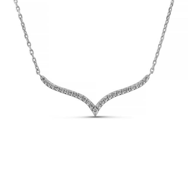 Колье из белого золота с бриллиантами (063774)