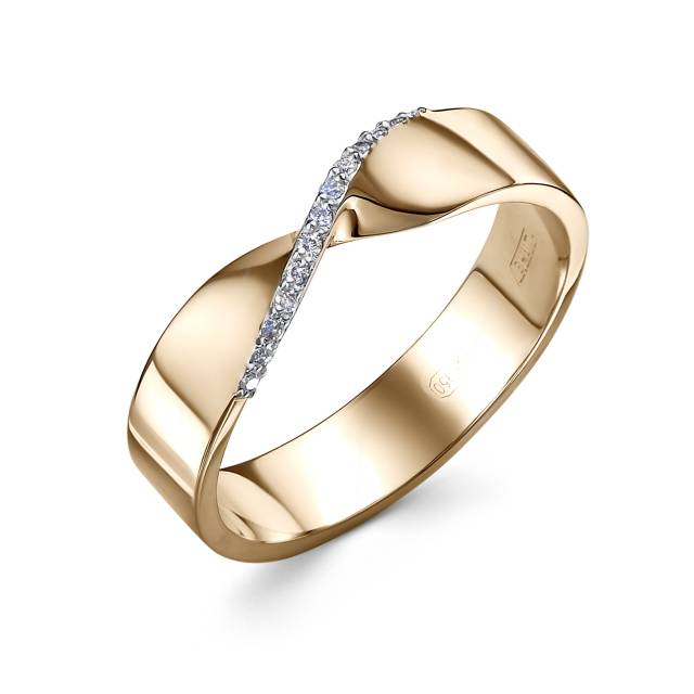 Кольцо из красного золота с бриллиантами (054190)