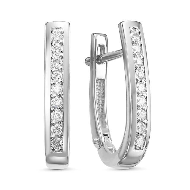 Серьги из белого золота с бриллиантами (060459)