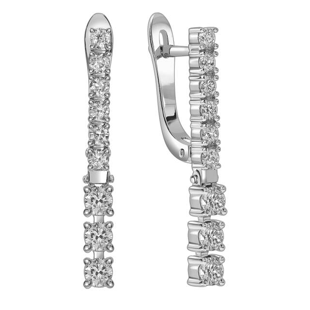 Серьги из белого золота с бриллиантами (051833)