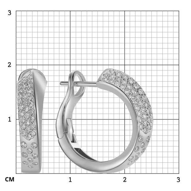 Серьги из белого золота с бриллиантами (061056)