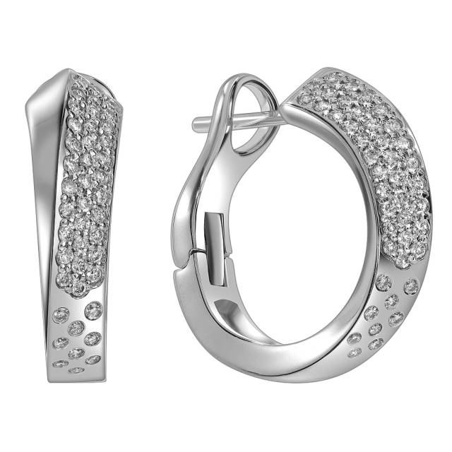 Серьги из белого золота с бриллиантами (061056)