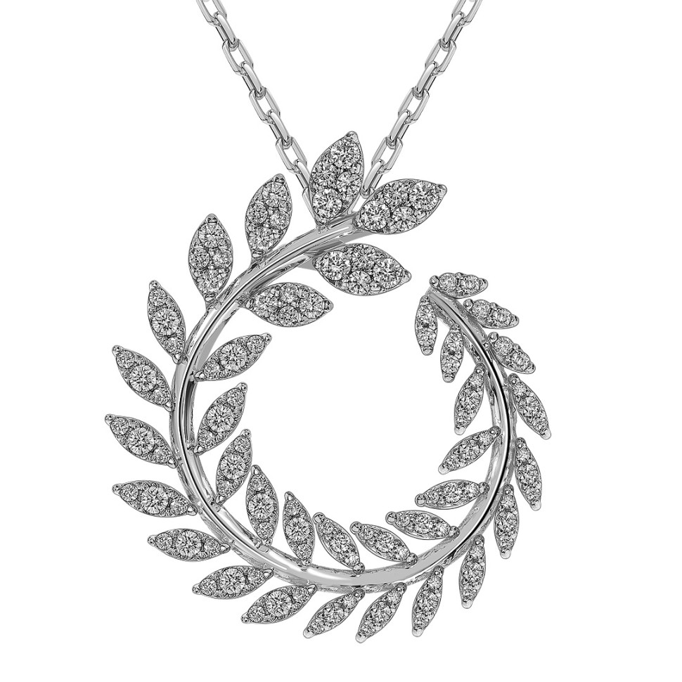 Колье из белого золота с бриллиантами (063649)