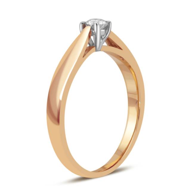 Помолвочное кольцо из красного золота с бриллиантом (032054)
