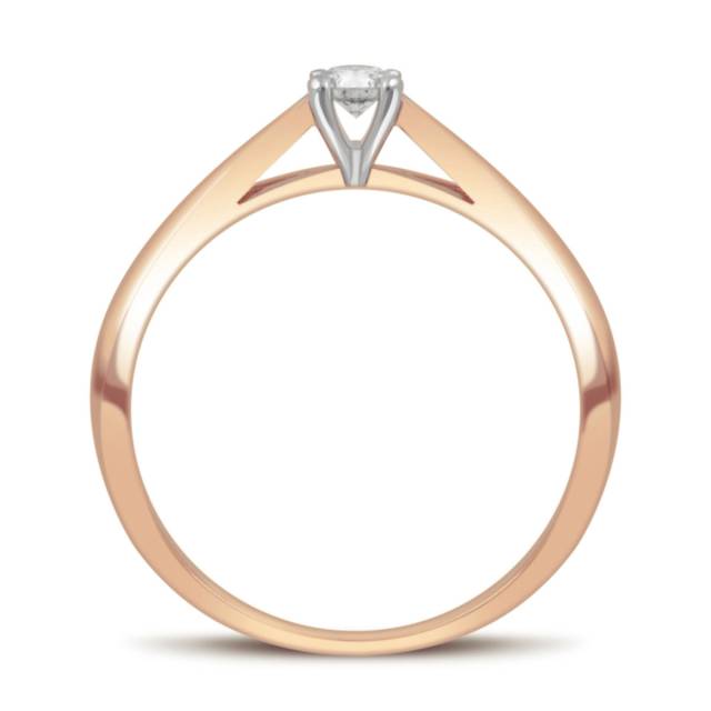 Помолвочное кольцо из красного золота с бриллиантом (032054)