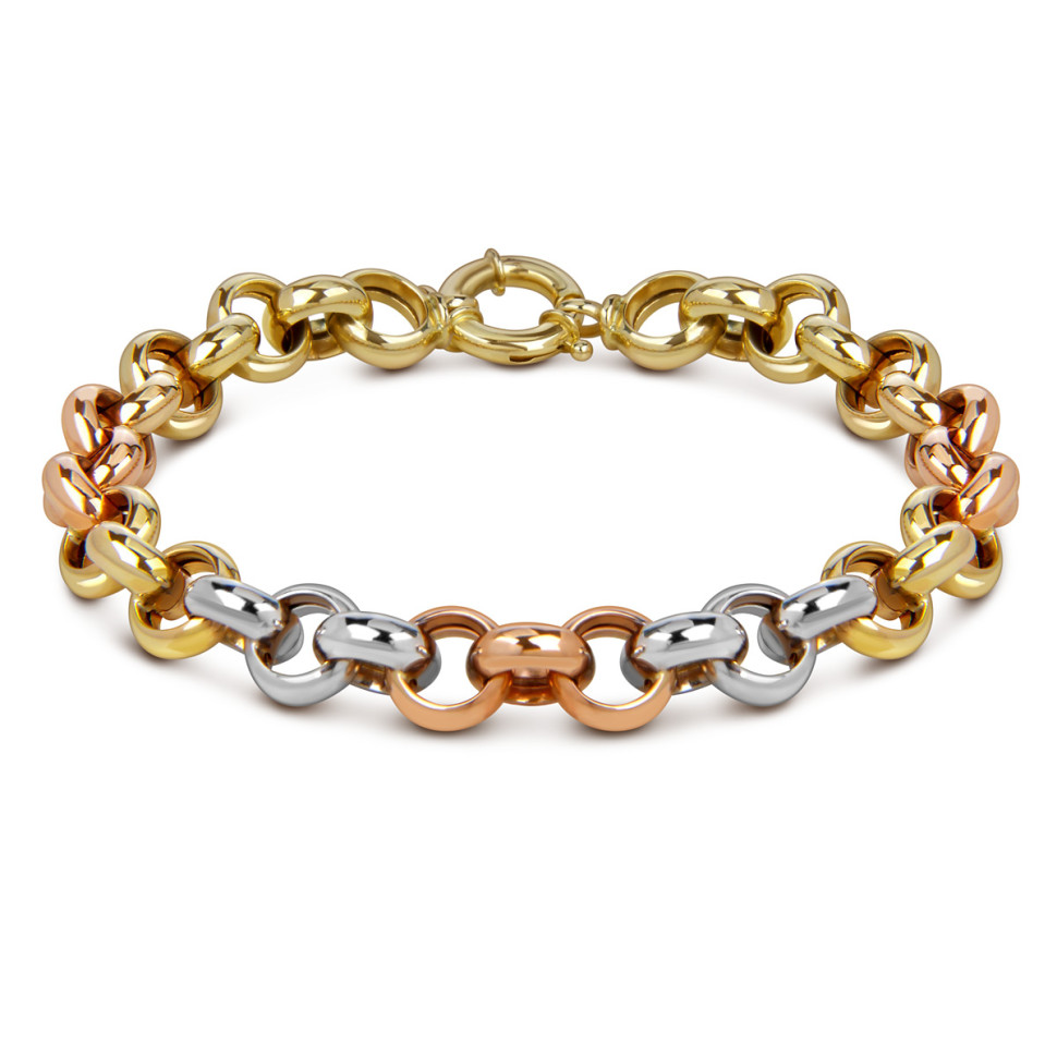 Браслет из комбинированного золота, плетение 