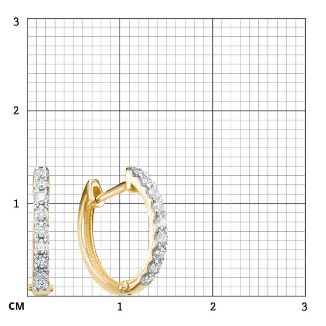 Серьги конго из жёлтого золота с бриллиантами (054753)