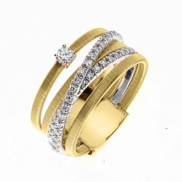Кольцо из комбинированного золота с бриллиантами (050716)