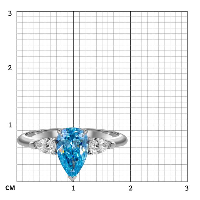 Помолвочное кольцо из белого золота с голубым бриллиантом (060846)