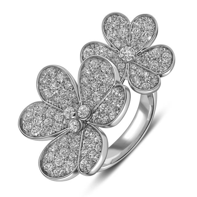 Кольцо из белого золота с бриллиантами (063731)