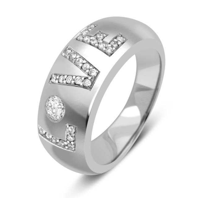Кольцо из белого золота с бриллиантами (036138)