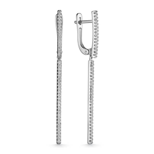 Серьги из белого золота с бриллиантами (060495)