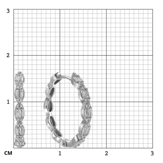 Серьги конго из белого золота с бриллиантами  (059948)