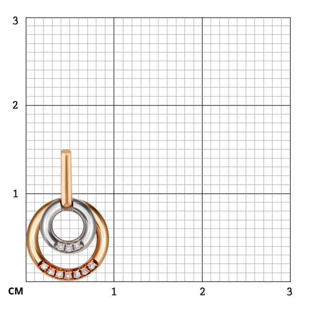 Кулон из комбинированного золота с бриллиантами (010688)