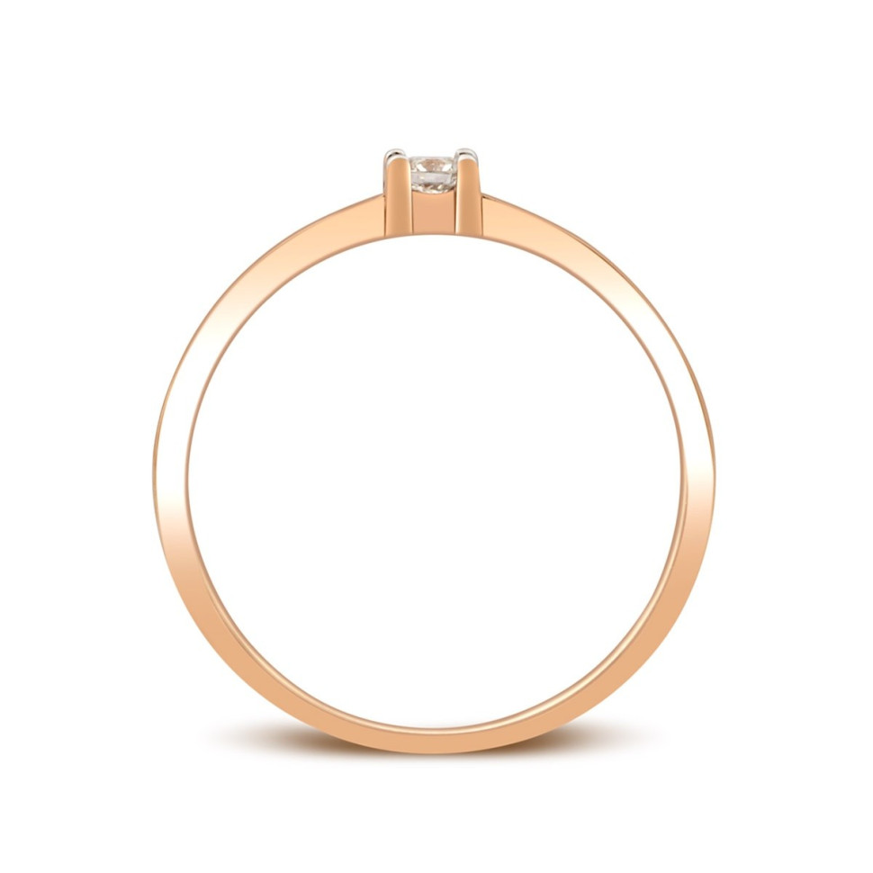 Помолвочное кольцо из красного золота с бриллиантами (024121)